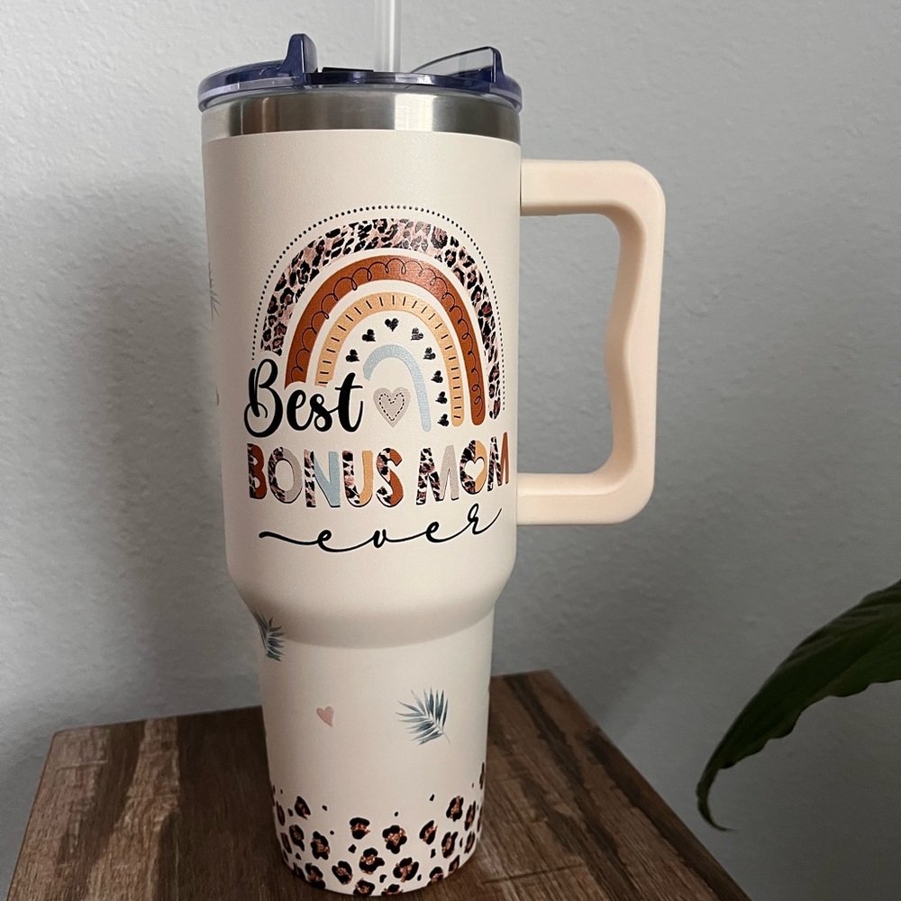 Cream And Orange Ceramic Mugs With Handles